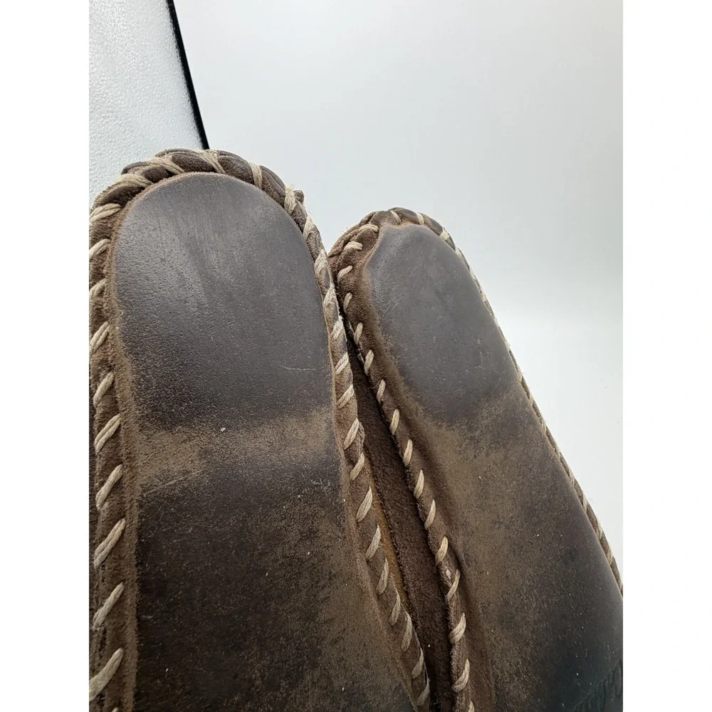 Cabela's Genuine Shearling Slippers Men's Size 10M Suede Leather Brown.    5255